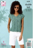 Knitting Pattern - King Cole 6129 - Linendale Reflections DK - Ladies Tops